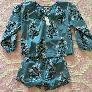 NWT Pink Chicken Blouse + Shorts Set